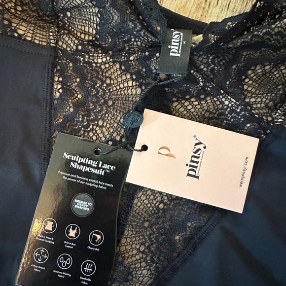 BNWT Pinsey Shapewear Bodysuit - size medium - black lace - Picture 5 of 9